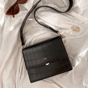 JW Pei mini flap bag black croc